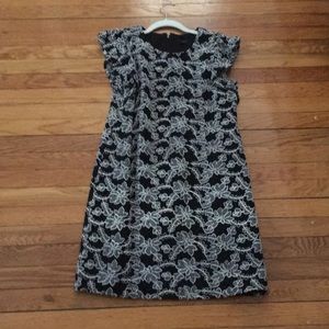 Ann Taylor Black and White Floral Lace Mini Dress